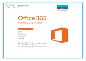  Microsoft Office 365 Home 1 year subscription 5 users, PC / Mac Key Card Manufactures