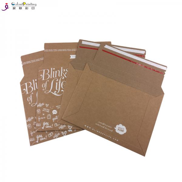 Quality A5  Envelope Printing Services Rigid Kraft Cardboard Mailers Envelopes With Self Adhesive for sale