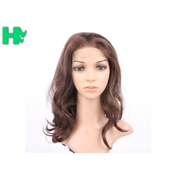 Dark Brown Synthetic Front Lace Long Wigs Curly High Temperature Fiber Wig