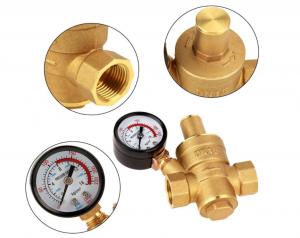  Adjustable DN15 Brass Water Pressure Regulator With Gauge Meter Manufactures
