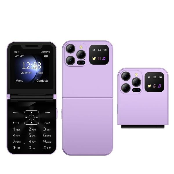 2G Feature Phone A50 PRO with MTK CPU 2.4 inch Screen 1350mAh Flip Design and Speed Dial