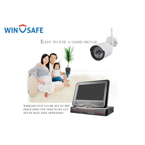 Network 1.3 Megapixel Wireless Outdoor Security Camera System With Monitor