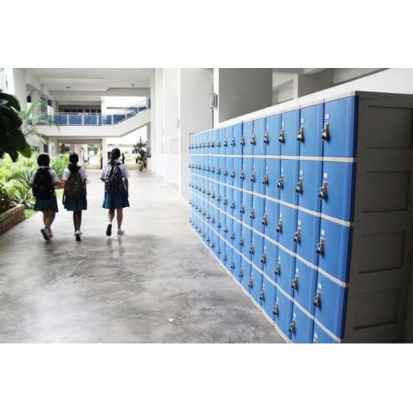 ABS Material Keyless Plastic School Lockers 4 Comparts 1 Column Safety /