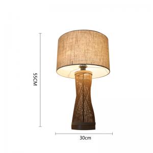  Natural Bamboo Rattan Table Lamp Rustic Style 2700K For Hotel Manufactures