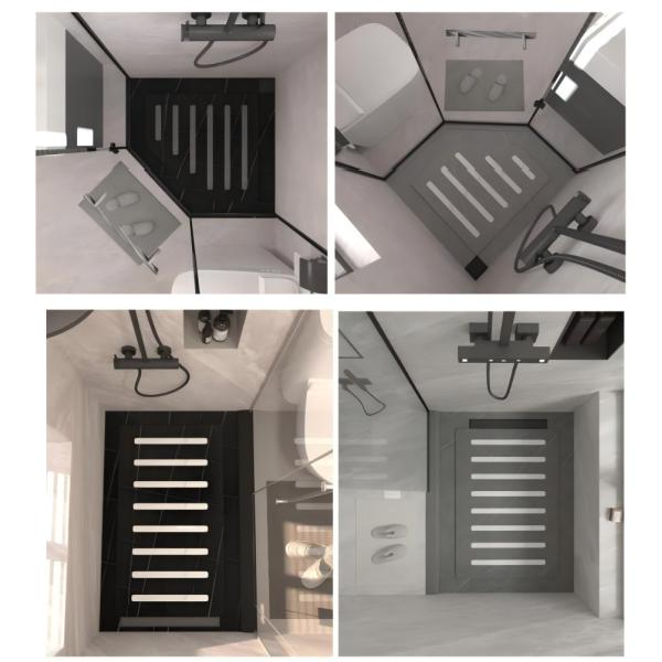 Erosion Resistant Shower Stone Base Easy Cleaning Marble Shower Pan