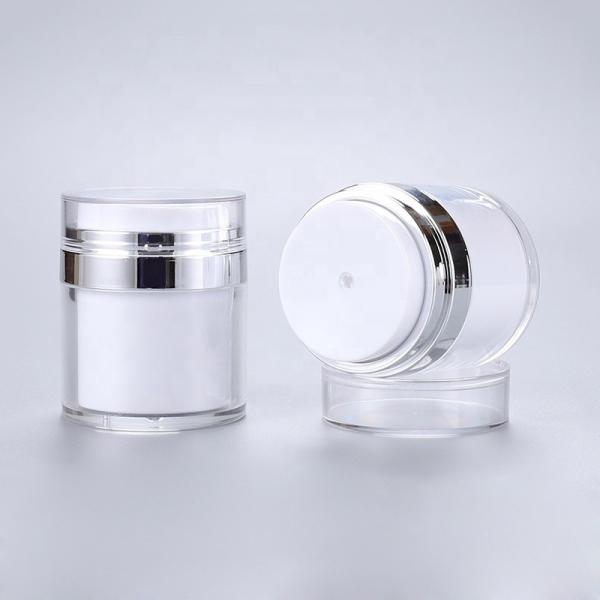 Acrylic Airless Pump Cream Jar , Cosmetic Container Jar 50ml 50g For Lotion Packaging