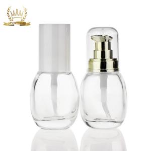 China High Quality 30ml Clear Glass Lotion Bottle Liquid Foundation Bottle on sale