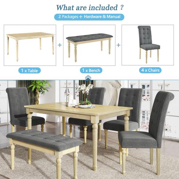 Tomile Modern 6 Piece Dining Set / Kitchen Dinette Sets High End