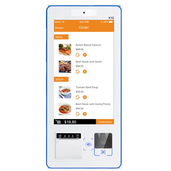 15.6 Inch Self Service Order Kiosk , Online Self Ordering Kiosk For Restaurants Payment Display