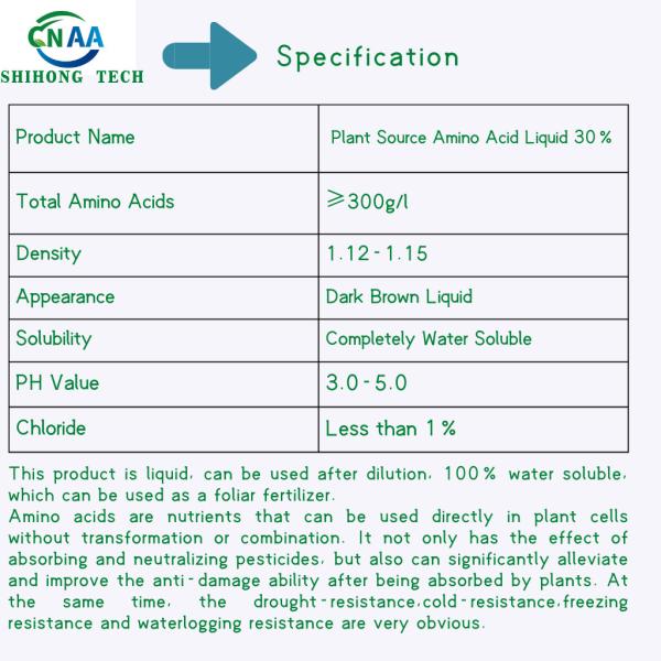 Plant Source Amino Acid Liquid Fertilizer 30% Free Chloride For Agriculture