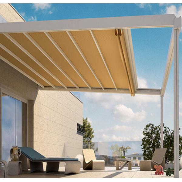 OEM Automatic Outdoor Awnings RGB 2.5M Pergola With Retractable Roof