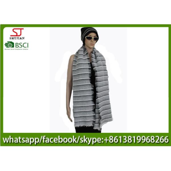 176g 180*60cm 100%Acrylic woven crochet stripe scarf poncho best price factory  keep warm fashion china supplying