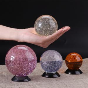  factory wholesale Decoration home glitter powder inside Acrylic Plastic resin crystal ball Manufactures