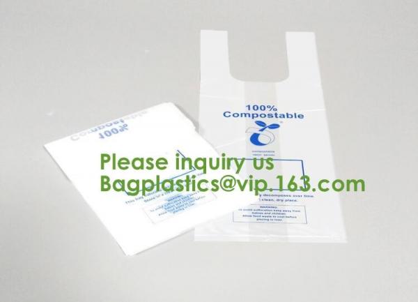 100% Biodegradable Compostable Plastic T-Shirt Vest Bag For Shopping,Home,Decoration,Wedding,Supermarket,Restaurant,Bake