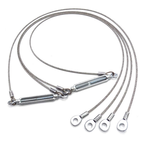 Adjustable Knurled Nut Steel Cable Lanyard Without Coating Terminal Eyelet