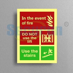  Self Luminous Glow Photoluminescent Fire Signs Action For Not Use The Lift Manufactures