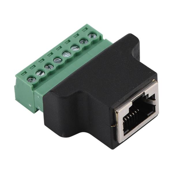 RJ45 Female Jack 8P8C to 8 Pin Screw Terminal Block Adapter for CCTV Vedio Solution