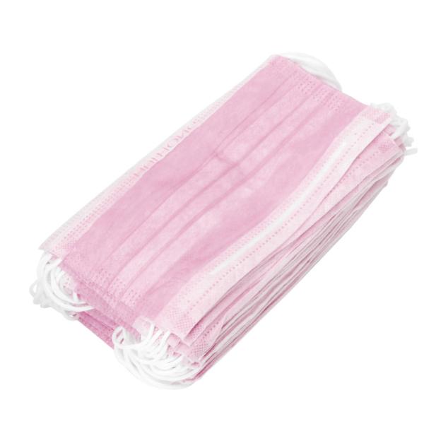 Antibacterial Custom Surgical Mask , Fluid Resistant Pink Disposable Mask