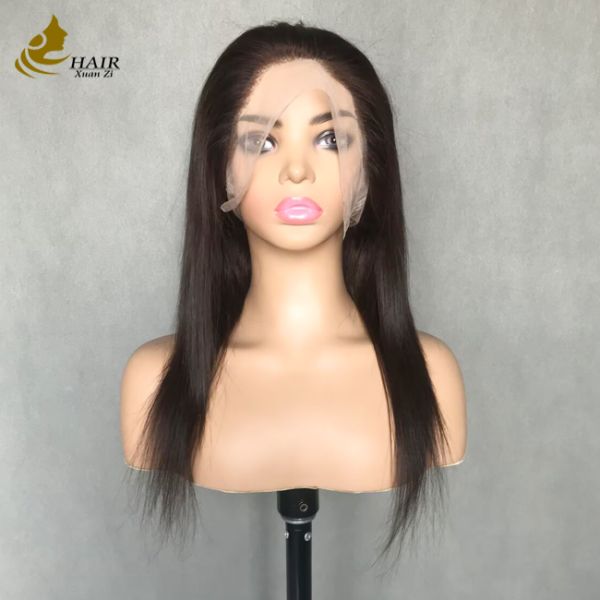 130% Density 18inch Bone Straight 3# Full Lace Human Hair Lace Wig