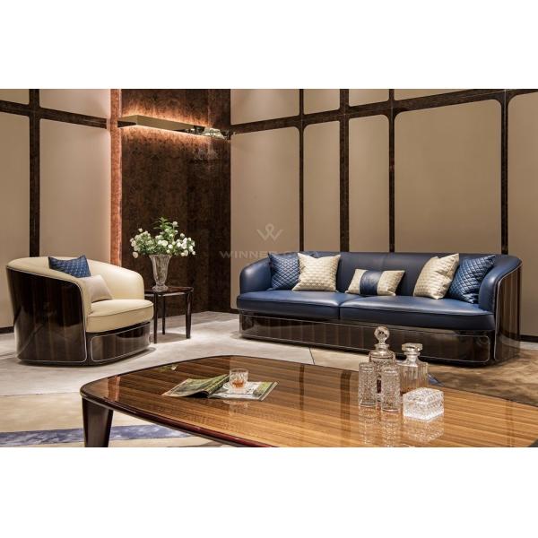 Modern Royal Living Room Furniture Italian Genuine Leather Sofa Set