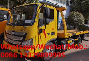  Best selling Customized FOTON AUMARK 4*2 RHD 4T flatbed wrecker towing truck for sale, exported recovery vehicle Manufactures