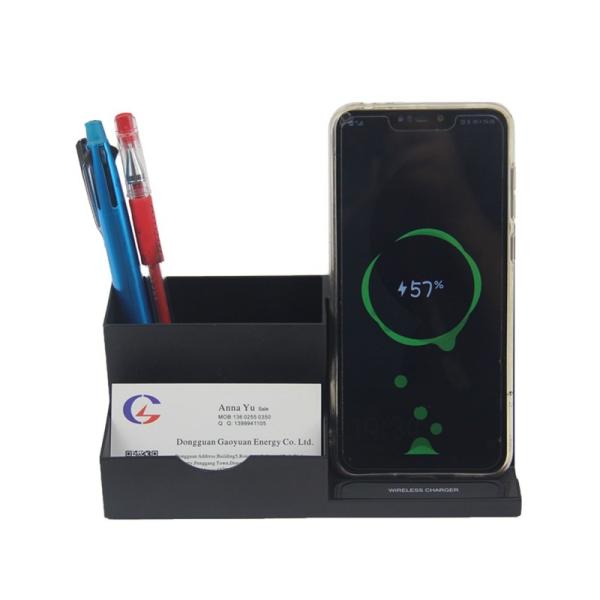 ABS Material Leather Pen Holder Custom Logo Ultraportable Nontoxic With LED Lights