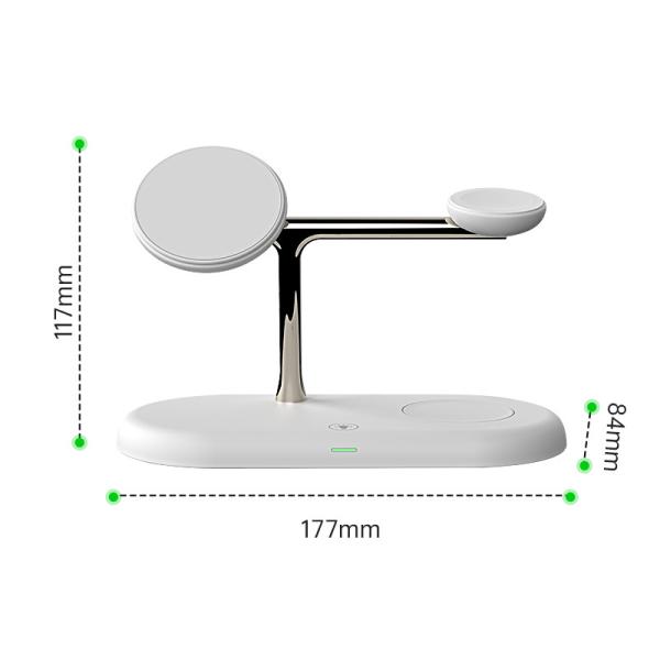 abs zinc alloy material 7 In 1 Magnetic  Wireless Charger Transmission distance charging distance ≤ 8mm