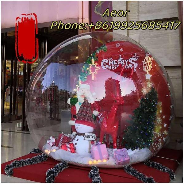 Popular sale 3/4/5m Attractive Christmas Inflatable Giant Snowglobe Snow Globe Blow Up Giant Inflatable Snow Globes
