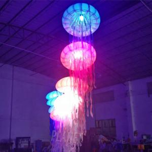 China Colourful Inflatable Jellyfish Balloon Hanging LED Light With Christmas Decoration on sale