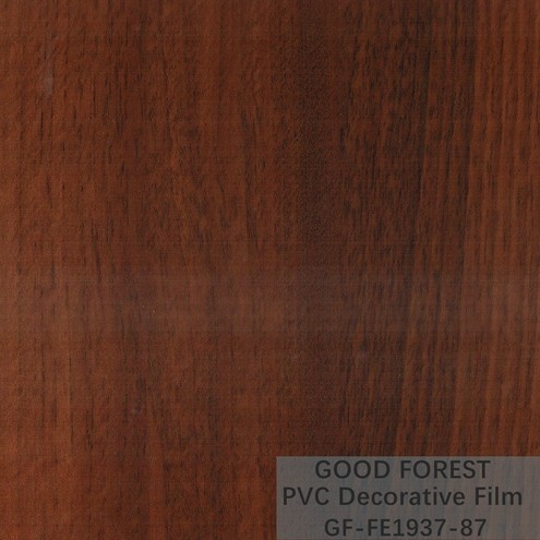 ODM PVC Interior Film Blistering Decorative Wooden Grain Red Color