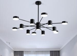  Metal Black Modern Pendant Light Led Chandelier Haning Lighting For Living Room Manufactures