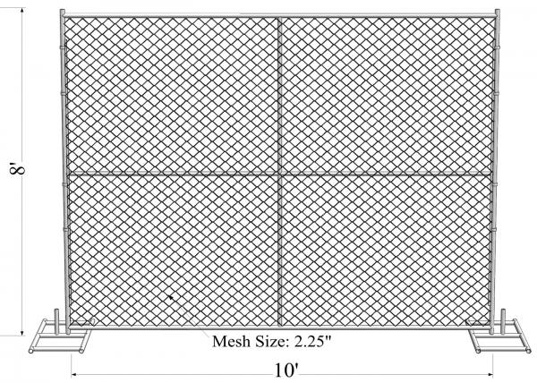 Quality 4'x12ft US standard construction chain mesh fence tubing 1⅝"(42mm) x 17ga/1.4mm thick aperture 2¼"x2¼"(57mmx57mm) for sale