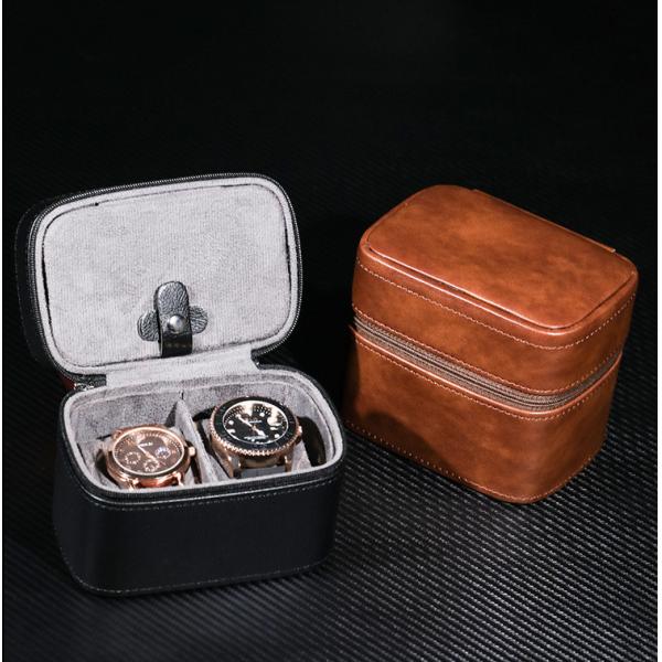TWO WATCH COLLECTION JEWELRY BOX CROSS-BORDER STRAP STORAGE COWHIDE WATCH BOX JEWELRY BOX PORTABLE