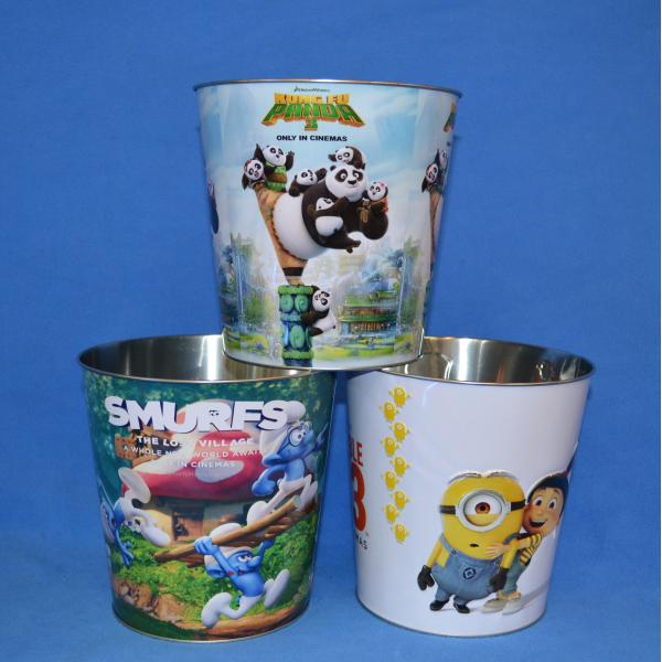 DADI 85oz Conical Metal Popcorn Bucket 2.4L 0.23mm-0.28mm Food Grade Tinplate