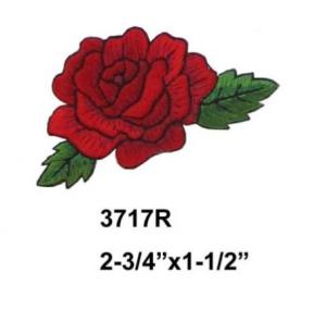  Red Rose Flower Embroidery Patch Twill Fabric Iron On Applique Patch Manufactures