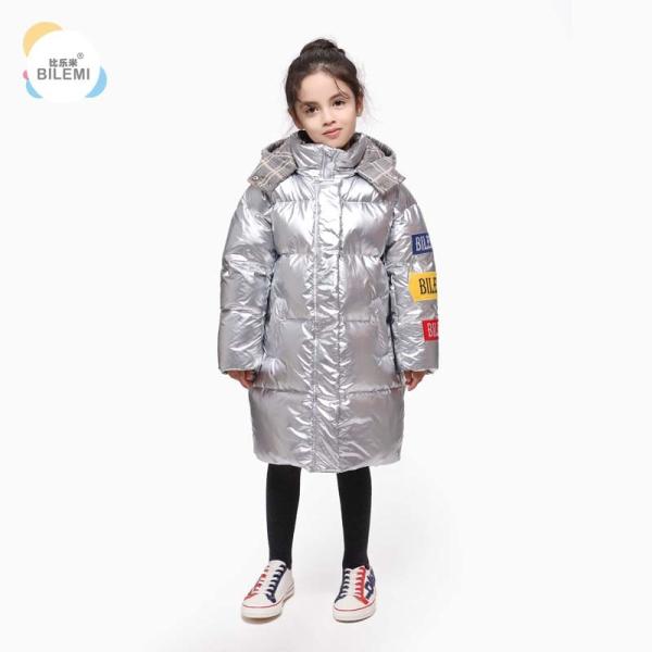 Breathable Winter Fashion Kids Wear Duck Down Jacket Long Pink Little Girls Parka