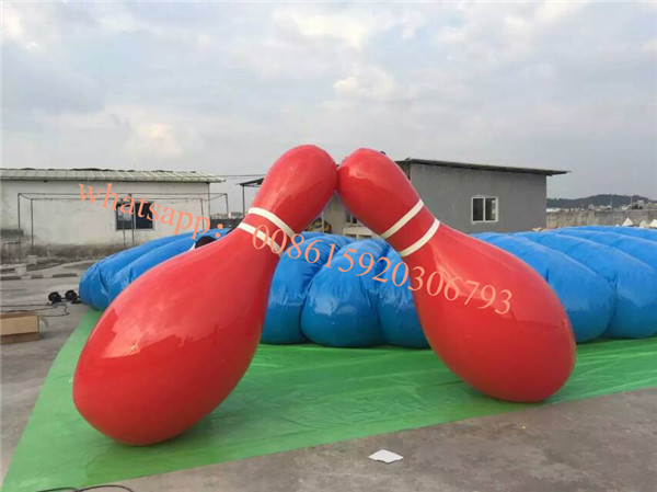bowling alley, plastic bowling pin ,inflatable human bowling game ,bowling equipment , human bowling ball , blowing pins