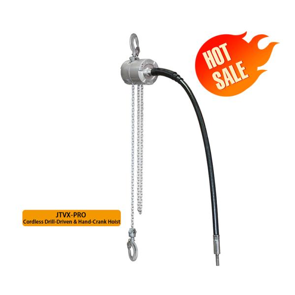 JTVX-Pro Electric Chain Hoist Manual Operation in Tight Spaces with Hand Crank and Flexible Drive