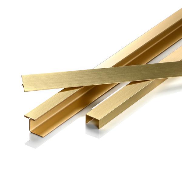 Wall Floor Decoration 8mm Brass Tile Trim Easy Installation U Shape Copper Tile Trim