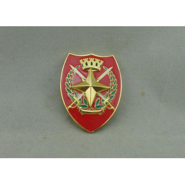 Printing Military Metal Souvenir Badges With Adhesive Sticker , Brass Car Emblem