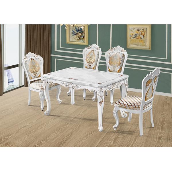 Noble Classical Solid Marble Dining Table , Restaurant Dining Table
