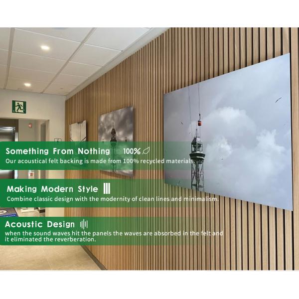 Wood MDF Composited Acoustic Wall Aku Panel Acoustic Wooden Slat Wall Panels