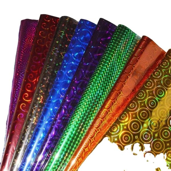 100mm-1800mm Width Bopp Holographic Colored Film in Many Color and Design Variations