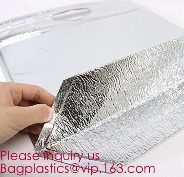 Insulated Thermal Non Woven Aluminum Foil Cooler Bag For Frozen Food,Reusable Insulated Aluminum Foil Thermal Lunch Cool