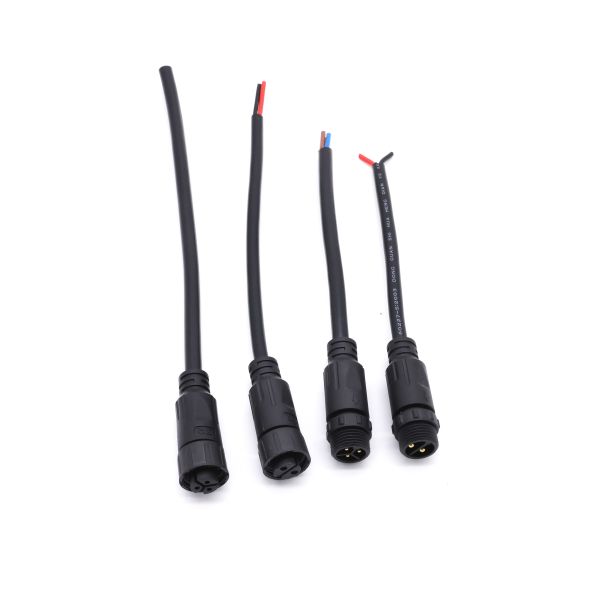 Black Circular Male Female Screw Connector IP67  Nylon  Industrial