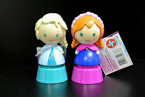 Frozen Princess Plastic Toy Figures With Disney Logo Blue / Pink Color
