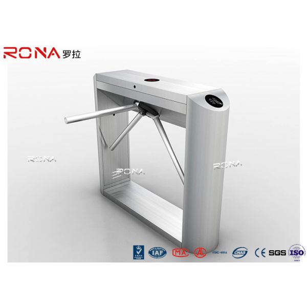 Stainless Steel RFID Flap Barrier Turnstile , Attendance Tripod Barrier Gate