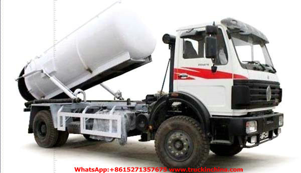 Beiben Septic Tanker Vacuum Truck / Sewer Cleaning Vehicles WhatsApp:+8615271357675