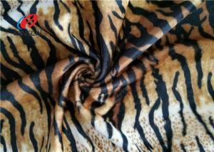  Tiger Stripe Velboa 100% Polyester Velvet Fabric , Animal Print Faux Fur Fabric Manufactures