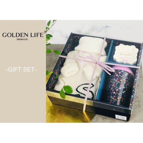 Rubber Ceramic Gift Set Hot Water Bottle Warmer 1 Liters With Knit Cover